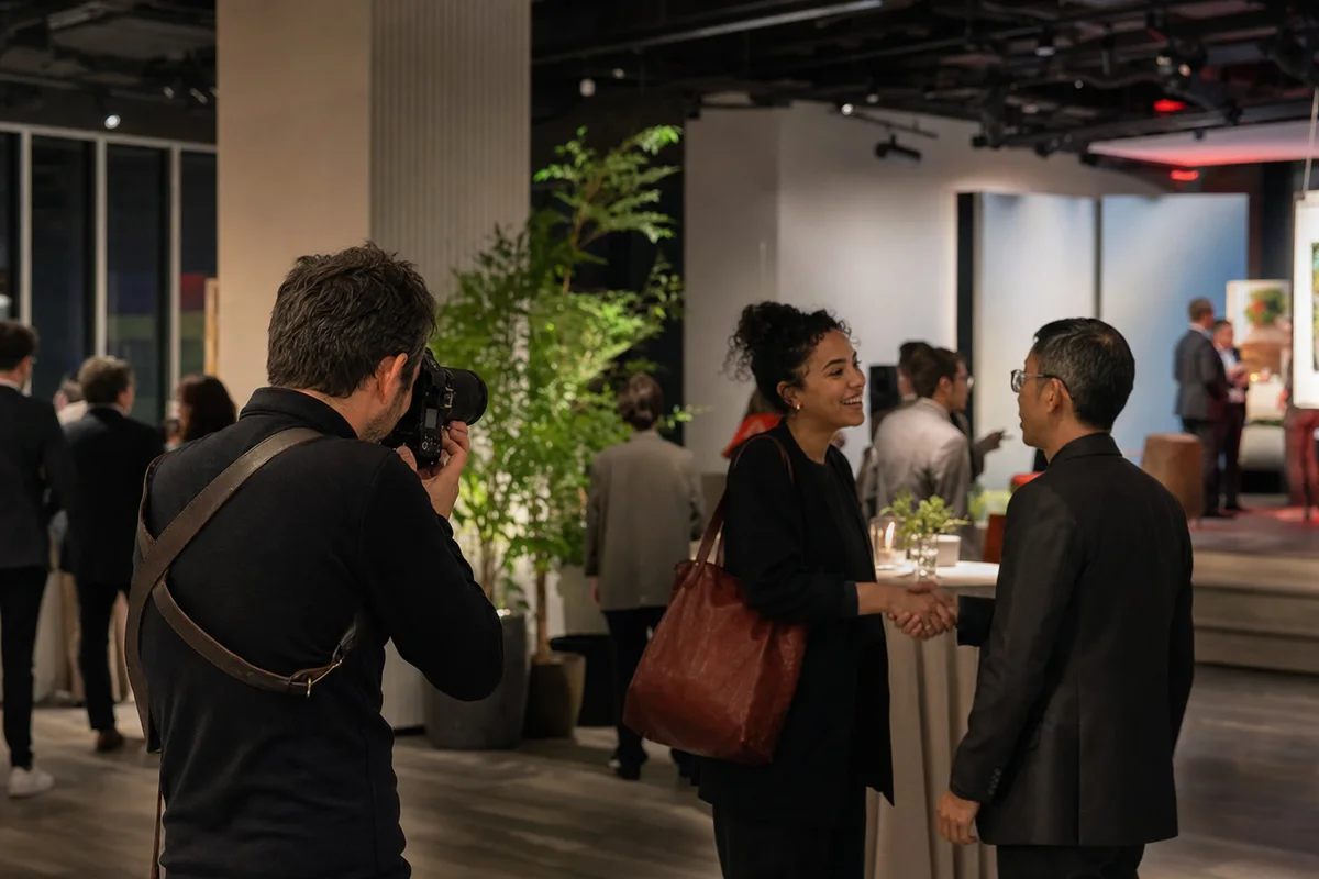 An indoor event photography scene
